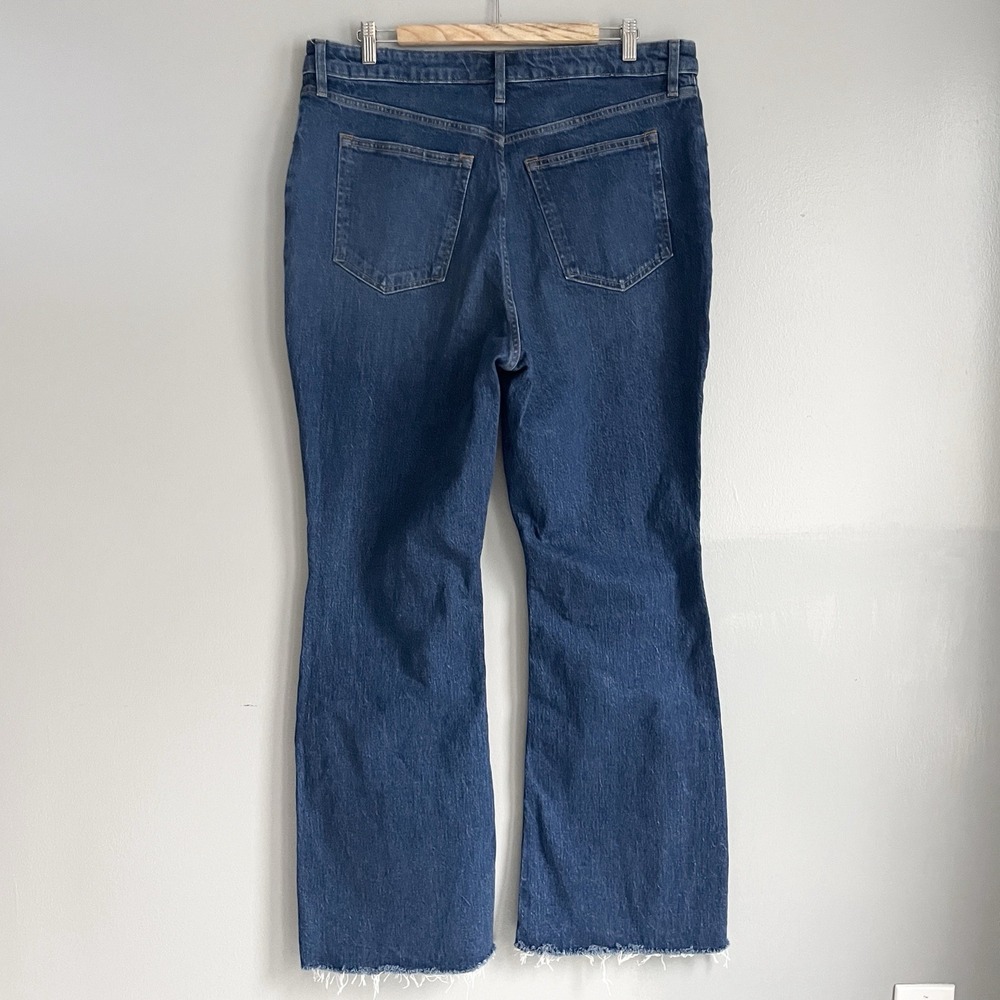 Abercrombie & Fitch Vintage Flare High Rise Jeans Dark Wash Raw Hem 33 16R NWT